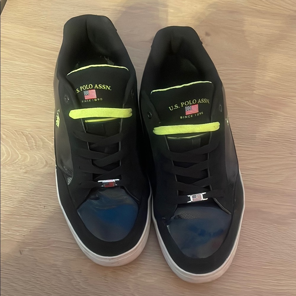 U.S. Polo Assn. Men's Black & Lime Green Sneakers